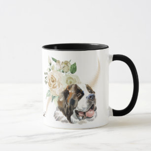 Caneca Santo de Rosa Branco Bernard Dog