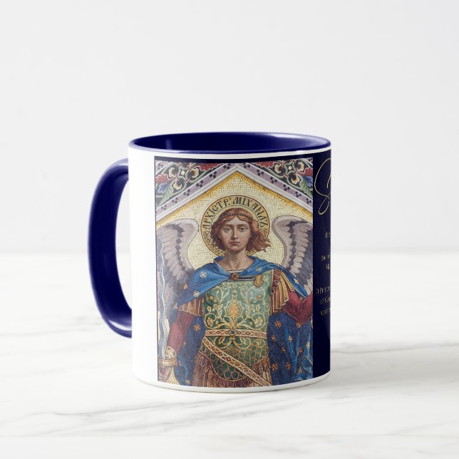 Caneca Santo Michael, o café católico arcanjo (Frente Esquerda)