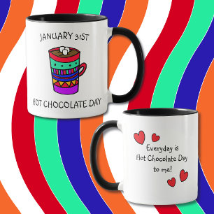 Caneca São 31 de janeiro os feriados do dia do chocolate
