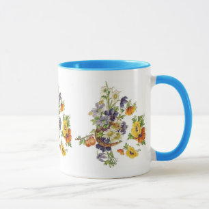 Caneca Sapato de Buquê Floral de Mug Vintage