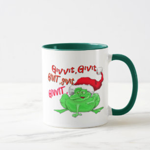Caneca Sapo com sapo santa hat givit givit