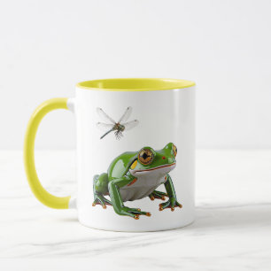 Caneca Sapo de Árvore Cartoon Brilhante Realista Exótico 