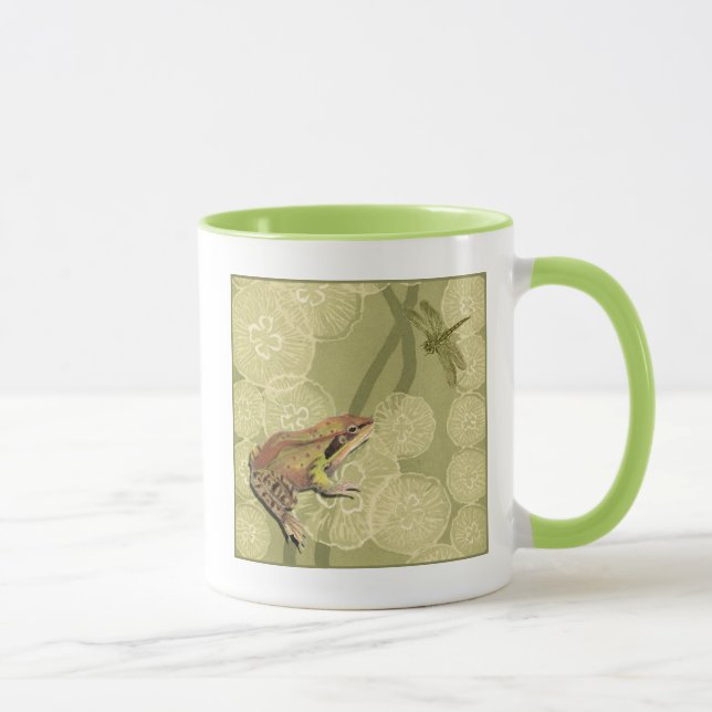 Caneca Sapo e Dragonfly em água-lírios (Direita)