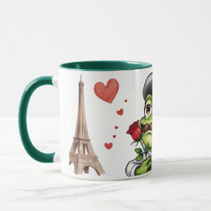 Caneca sapo francês romântico engraçado para dia de os na