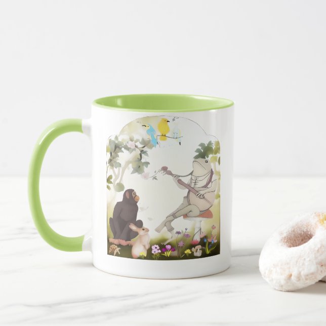 Caneca Sapo Jogando Banjo com animais (Com Donut)