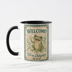 Caneca Sapo Retro Bem-vindo Somos Encantadores Arte Vinta