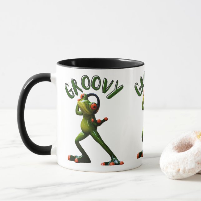 Caneca Sapo Verde Groovy (Com Donut)