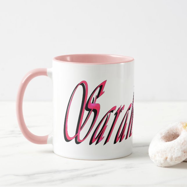 Caneca Sarah, Nome, Logotipo, (Com Donut)