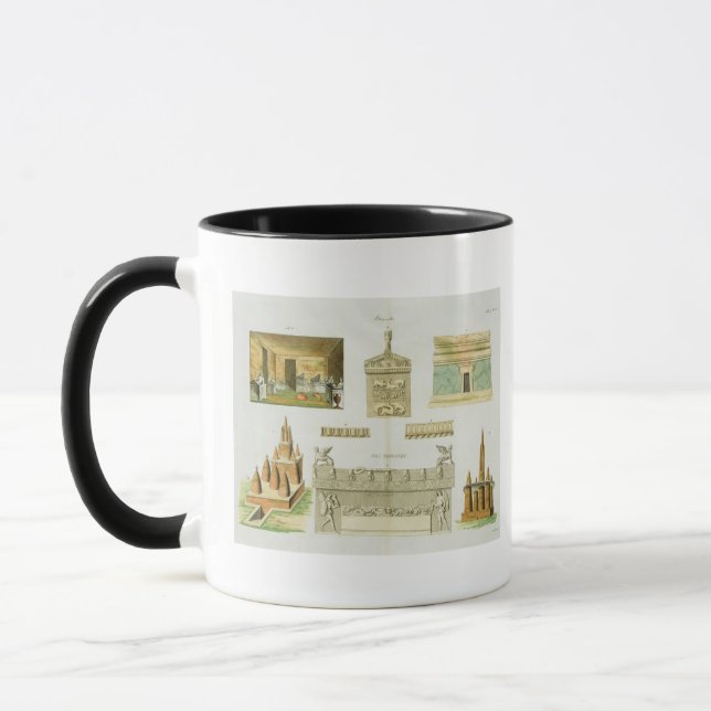 Caneca Sarcófago de Etruscan e sepulchres, placa 7, (Esquerda)