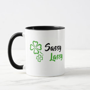 Caneca Sassy Lassy com Shamrock Mug