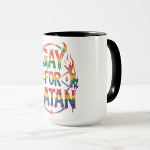 Caneca Satã de granizo Arco-Íris Baphomet Diabo Goat LGBT