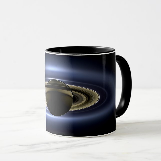 Caneca Saturno Eclipsou o Sol a partir do Orbitador Cassi (Frente Esquerda)