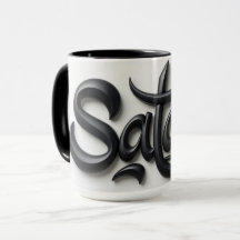 Saudação 3D Moderna Salam | Preto e Branco Ousado 