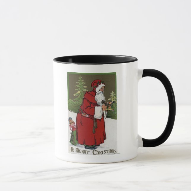 Caneca Saudação de NatalPapai Noel com Cavalo de Madeira (Direita)