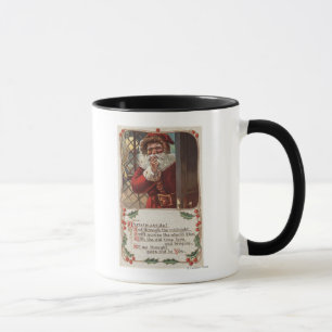 Caneca Saudação de NatalPapai Noel com Mão na Barba