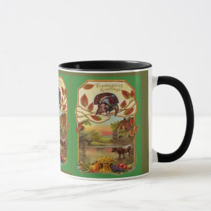 Caneca Saudações de Ação de Graças Vintage