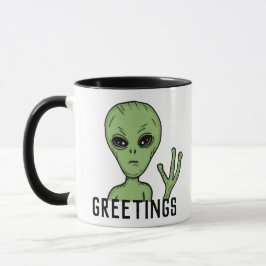 Caneca Saudações de alienígena e OVNI