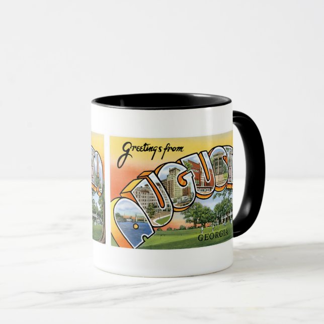 Caneca Saudações de Augusta, GA! Cartão Postal (Frente Esquerda)