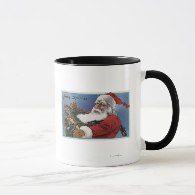 Caneca Saudações de NatalPapai Noel e presentes (Direita)
