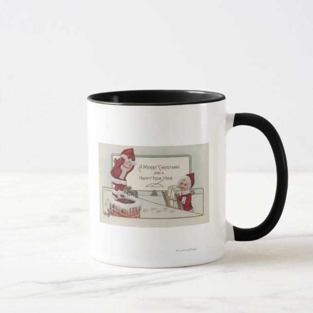 Caneca Saudações NatalCrianças PequenasChaminé (Direita)