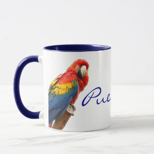 Caneca Scarlet Macaw Puerto Rico Cerâmica Mug