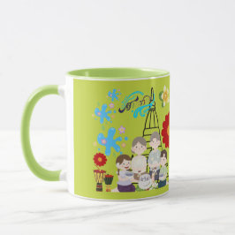 Caneca Scented flower splash lime