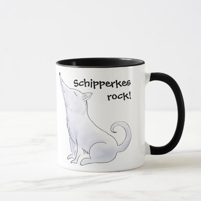 Caneca Schipperke Dog Cartoon Coffee Tea (Direita)