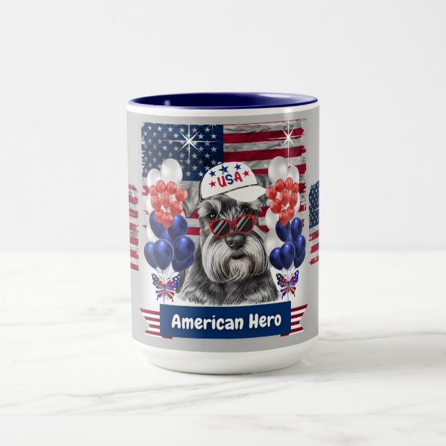 Caneca Schnauzer American Hero Coffee Mug (Centro)