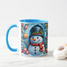 Caneca Schneemann mit Weihnachtsdeko -
