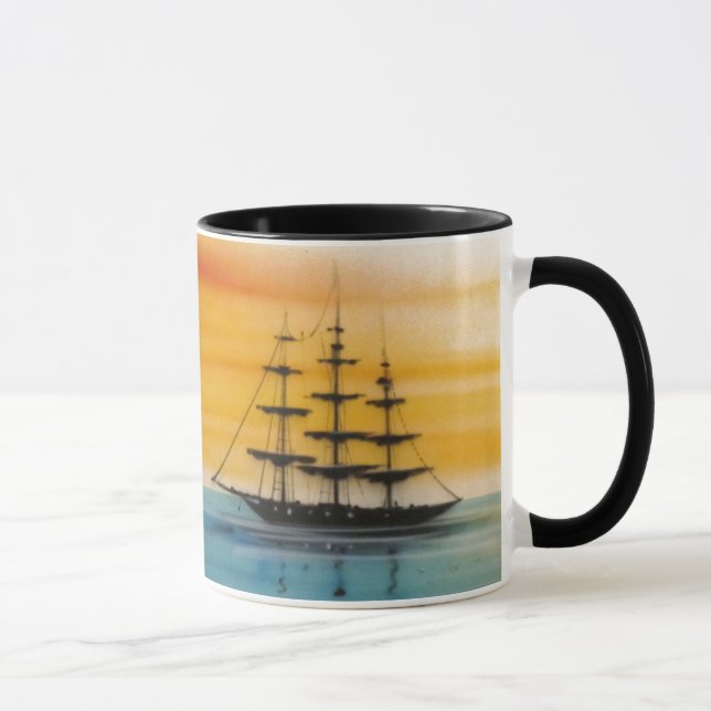 Caneca Schooners no Sunset Design Coffee Mug (Direita)