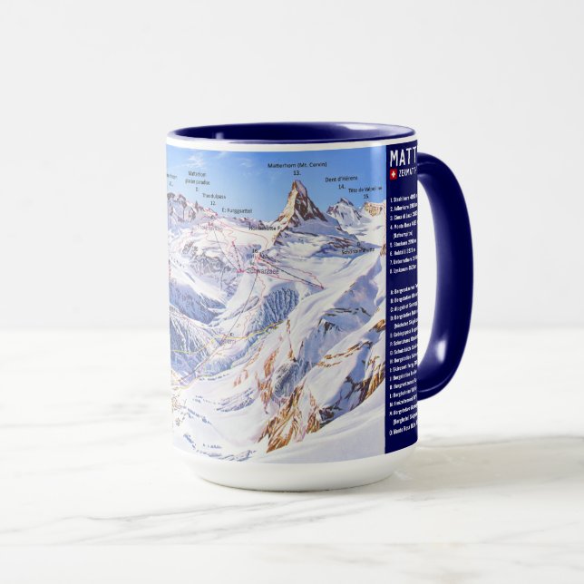 Caneca " Schweiz: 2021/heute - Zermatt/Matterhorn Panorma (Frente Esquerda)