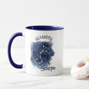 Caneca Scorpio Starry Night Consteling Nome Personalizado