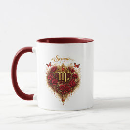 Caneca Scorpio Zodiac Floral Heart Mug – Intense Astrolog