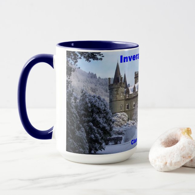 Caneca Scotland Snow Inveraray Castle Campbell Clan (Com Donut)