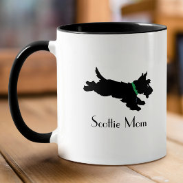 Caneca Scottie Mamãe Diversão Vintage Cachorro Personaliz