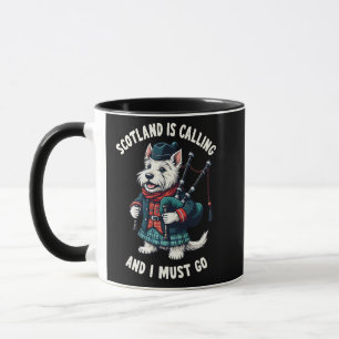 Caneca Scottish Terrier Dog Scotland Está Chamando E Eu P
