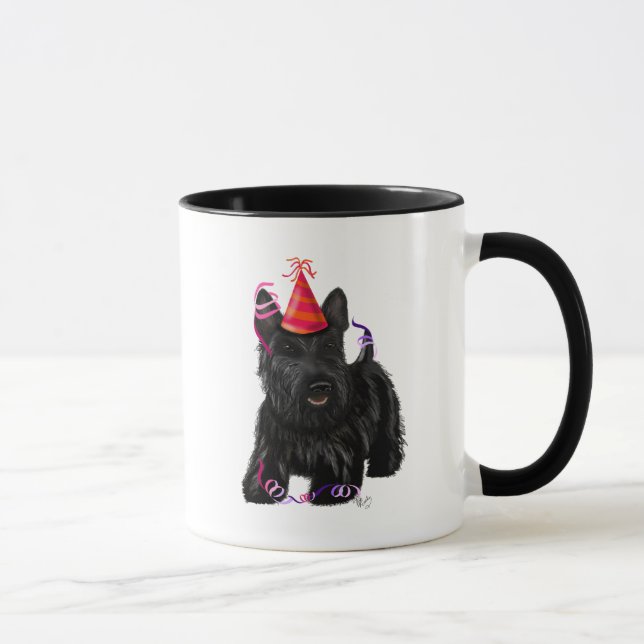 Caneca Scottish Terrier e Party Hat (Direita)