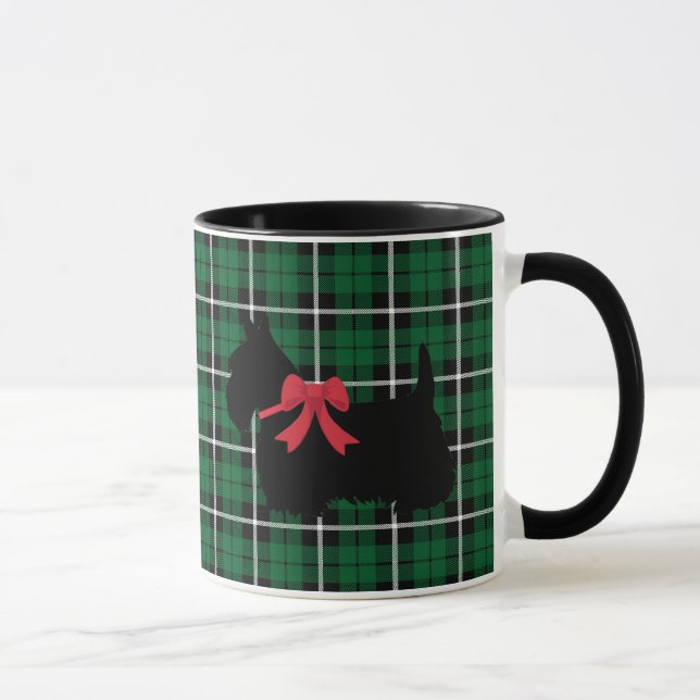 Caneca Scottish Terrier, Scotland dog, Kelly green xadrez (Direita)