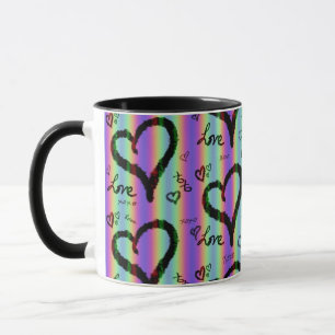 Caneca Scribble Love Xoxo Heart Stripe