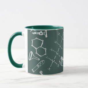 Caneca Scribbles químicos do equipamento de laboratório