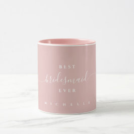 Caneca Script de Nome Personalizado Da Melhor Bridesmaid 