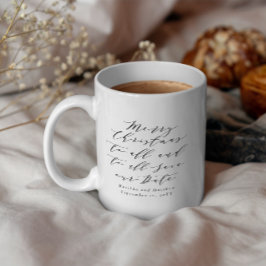 Caneca Script de texto foto Natal salvar data Feriado