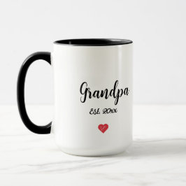 Caneca Script Moderno Avó Ano Coração 2 Tonelada