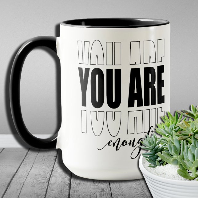 Caneca Script moderno minimalista suficiente (Criador carregado)