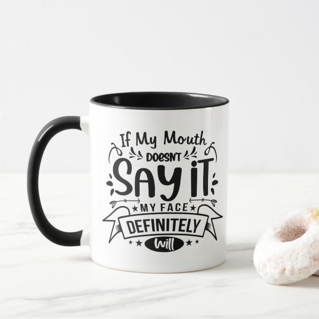 Caneca Se a minha boca não diz que é engraçado. (Com Donut)