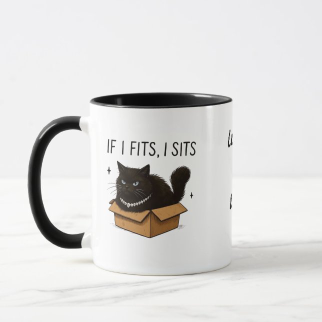 Caneca Se cabe eu sento gato preto (Esquerda)