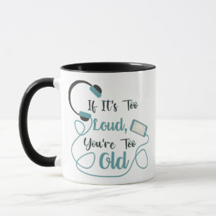 Caneca Se é muito alto, você é muito velho, música, citaç