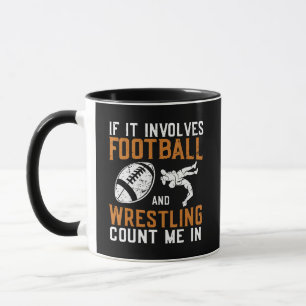 Caneca Se Envolve Futebol E Wrestling Me Conte