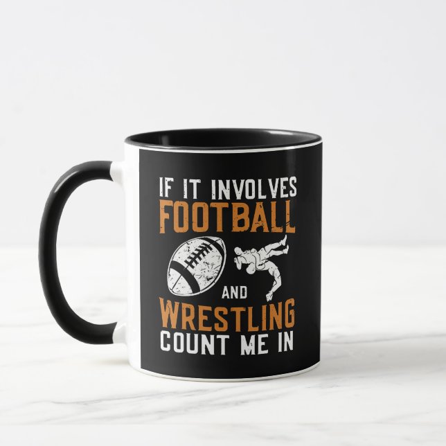 Caneca Se Envolve Futebol E Wrestling Me Conte (Esquerda)
