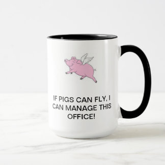 Caneca Se os porcos podem voar, eu posso controlar esta